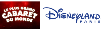 Logo Plus grand cabaret et Disneyland Paris.